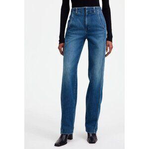 Madewell Tapered Denim Trousers Calvert Wash Blue Size 27 NWOT NS359